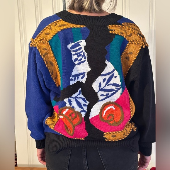 Vintage I.B. Diffusion Sport Cardigan Sweater. Ramie/ cotton blend. Size small - Picture 2 of 4